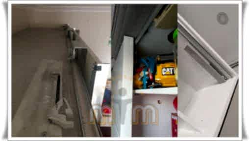  Sürgü ray kapaklı elbise dolaplarında yaşadığımız sorunlardan bir taneside, kapağı kapanma esnasında frenlemesini ve yavaşça kapanmasını sağlayan fren mekanizmanın arızalanması olarak karşımıza çıkıyor. Bu sistemin amacı kapağı kapatmak istediğinizde kapağı frenleyim yavaşça kapanmasını sağlamaktır. Kullandıkça zamanla fren sistemi bozulabiliyor.